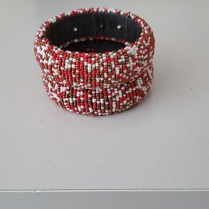 Red, white & Gold bangle bracelets